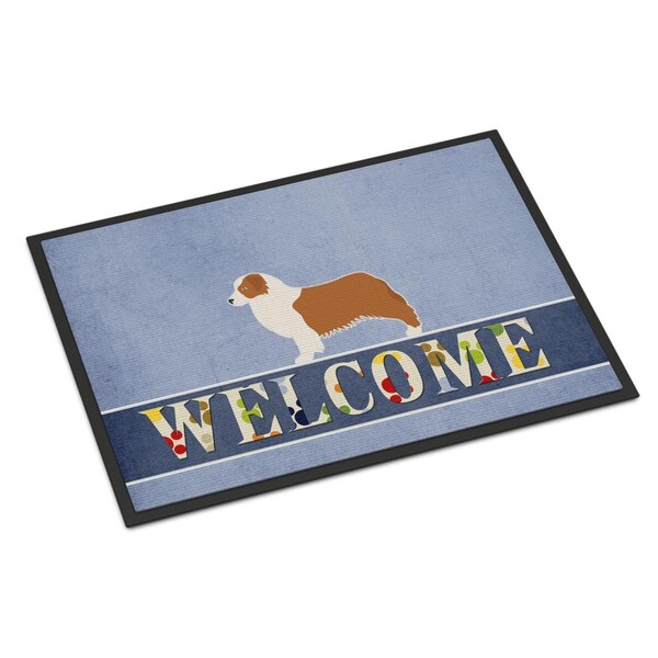 Carolines Treasures 18 x 27 in. Australian Shepherd Dog Welcome Indoor or Outdoor Mat BB5537MAT - main